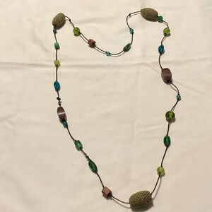 Green and Brown Beaded Necklace